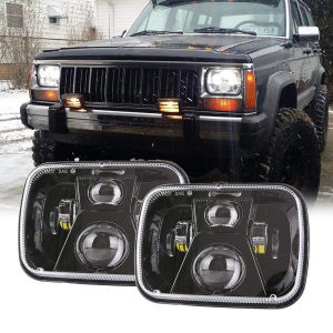 2 Pcs/1Pcs New 100W 5x7 Inch Led Headlights 7x6 Led Sealed Beam Headlamp with High Low Beam H6054 6054 Led Headlight Replacement for Jeep YJ Cherokee XJ H5054 H6054LL 6052 6053
