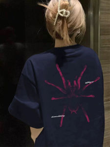 American High Street Fashion Brand Print Short-Sleeved T-shirt for Women Stylish Niche Loose Summer Retro Tops Pure Cotton