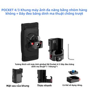 feichao | Giá Đỡ Gimbal Máy Ảnh DJI Osmo Pocket 3 4 Khung Mở Rộng Đa Chức Năng Kèm Dây Đeo Tháo Nhanh Và Kẹp Lưng Hợp Kim Nhôm Phụ Kiện Quay Video Thể Thao.