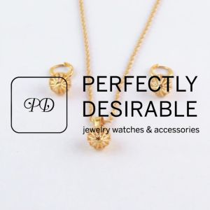 18k Gold Drop Ball Necklace And Earrings Set.