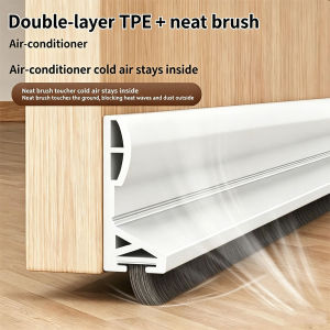 Self-adhesive TPE Brush Weather Stripping Door Bottom Seal Strip Sound Insect Blocker Noise Reduction Household Draft Stopper