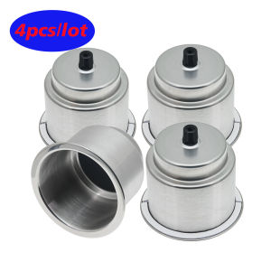 RYSJM | 4pcs/lot Marine Boat Stainless Steel Recessed Cup Shape Drink Holder with Drain Cup Holder for Marine Boat Rv Camper Table