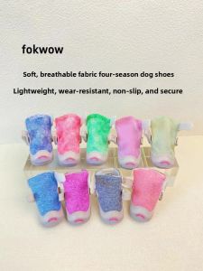 Djj Dog Shoes Fokwow FuWang Teddy Pet Dog Shoes Non-Falling off Four Seasons Small Dog Shoes for Bichon And Other Dogs