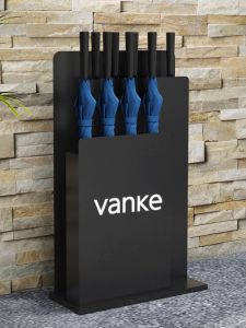 Innovative Commercial High-End Hotel Lobby Umbrella Stand Drip-Free Umbrella Holder Storage Device Metal Material Mobile Customizable
