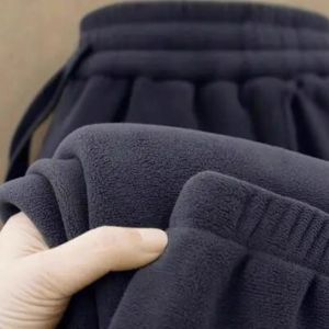 2025 New Double-Sided Fleece Thickened Warm Casual Pants for Men Autumn Winter Polyester Fiber Elastic Waist Sports Style