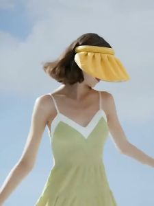 Sun Protection Cap Comfortable and Breathable Sun Hat UPF50+ Hat Folding Cap Hair Band Cap Straw Hat UV Insulation Cap Womens Outdoor Hat Beach Hat