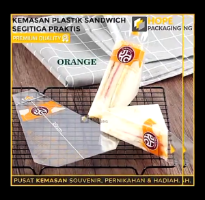 100pcs Plastik Sandwich Segitiga/Kantong Makanan Anti Bocor/Bahan Food Grade Tebal untuk Roti/Snack