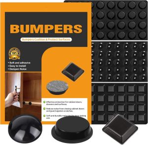 1 PC Silicone Cushion Mat Self-Adhesive Pad Black/Clear Rubber Feet Durable Bumper Pad for Cabinet Doors Kitchen
