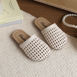 Weave Hollow Out Head Cover Slippers Beach Vacation