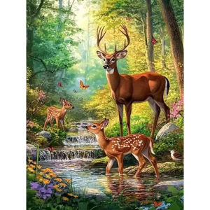 500/1000/1200/2000PCS Jigsaw Puzzle Beautiful Deer Standing In Forest For Adults Perfect For Quiet Evening Activity