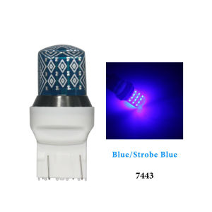 KEVANLY | 2pcs LED Brake Light T20 7443 24LED Bulbs COB Silicone Signal Lamp Flashing Strobe Light RGB /Red/ Blue Brake Light Taillight