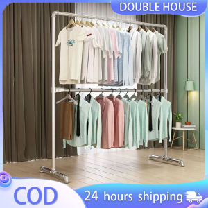Double-layer water pipe clothes drying rack Outdoor Rack Clothes Rack for Indoor & Outdoor Windproof Sampayan