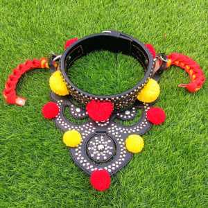 kalung domba gongseng dari kulit asli buatan garut untuk perhiasan domba membuat penampilan nya sangat gagah