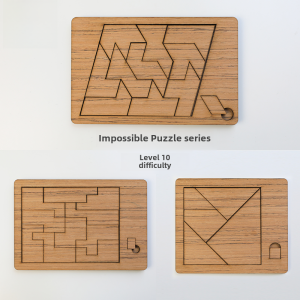 One More Piece Cant Be Extremely Difficult Brainy Puzzle Disappeared Square Puzzle Toy Wooden Gift 10 10 Level Difficulty