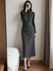 HANCHUN | Elegant Slimming Retro Style Womens Vest Dress