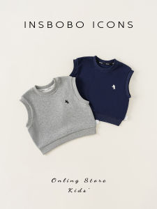 INSbobo Kids Casual Cotton Vest Autumn Wear Cartoon Print Boys And Girls Loose Fit Top Comfortable Breathable Spring Autumn