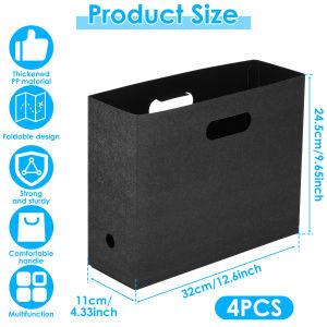 4Pcs Office File Organizer Foldable Scrapbook Paper Storage Organizer Multipurpose Scrapbook Holder Bin for Documents Books