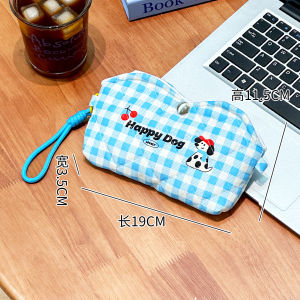 Cute Portable Makeup Bag Womens Cosmetic Storage Pouch Lipstick Organizer Small Commuter Recharge Bag Cartoon Cotton Material
