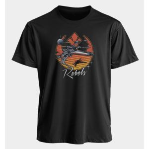 เสื้อยืดคอกลมแขนสั้นผ้าฝ้ายพิมพ์ลายอเมริกันสตาร์วอร์สสำหรับผู้ชายและผู้หญิงใส่สบายๆ ในฤดูร้อน