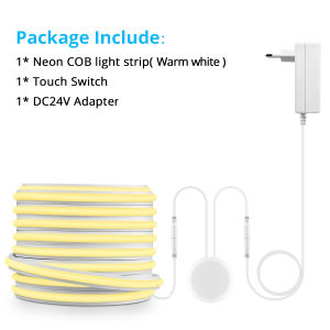 Neon Cob Self-adhesive LED Strip Touch Sensor Light AC110/220V TO DC 24V Silicone Tube Dimmable Neon Tape for Under Cabinet Lamp