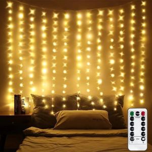 Đèn Rèm USB Điều Khiển Từ Xa 8 Chế Độ Đèn Dây Cửa Sổ Cổ Tích Cho Đám Cưới Giáng Sinh Tiệc Tùng Trang Trí Trang Nhã
