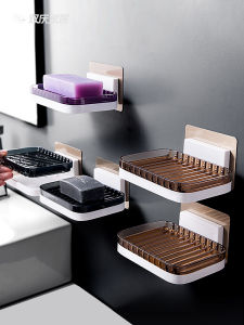 Bathroom Wall-Mounted Soap Box Suction Rack Bathroom Punch-Free Drain Soap Holder Creative Soap Box For Home