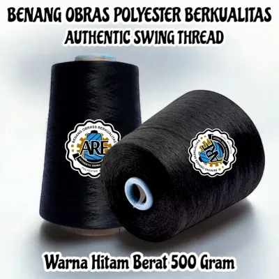 ARE SCARF - BENANG OBRAS POLYESTER HITAM 500 GRAM