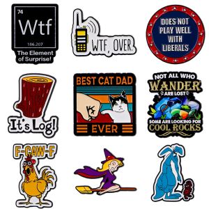Cartoon Brooches For Women Funny Witch Enamel Pin Humorous Quotes Badge Clothing Backpack Jewelry Accessories Friends Gift