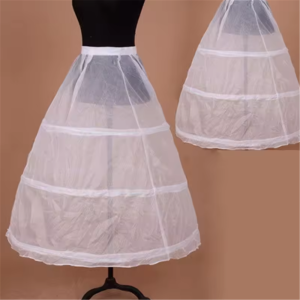 Womens Petticoat 3 Hoops White Underskirt Wedding Accessories