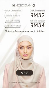 MINAZ Monogram Chiffon Voile Bidang 45