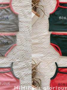 Áo Vest Dây Màu Đỏ Mới Cho Trẻ Em Trung Niên Và Nhỏ Thời Trang Dễ Thương Phong Cách Ngọt Ngào Chất Liệu Cotton Nguyên Chất