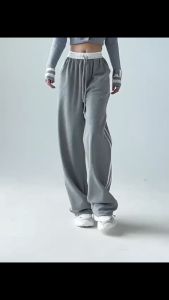 Quần Suông Jogger Ống Rộng Cạp Trắng Chất Nỉ Ép Hàn Cao Cấp Phối Viền Sọc Thể Thao MS444