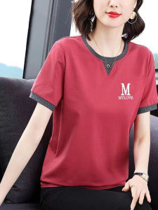 QIAOXIZI | Cotton Short Sleeve T-shirt Loose Fit Slimming