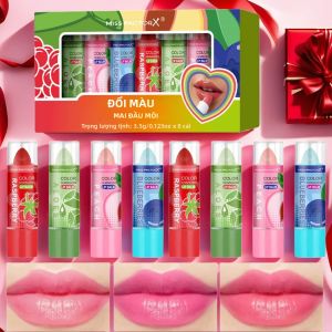 Bộ Son Môi 8 Màu Dưỡng Ẩm Lâu Trôi 4 Mùi Vị Mỗi Loại Dễ Dàng Thoa Bộ Hộp Trang Điểm Môi Tẩy Màu