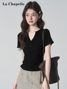 La Chapelle | Flattering Slim Fit Short Sleeve Tee Black