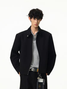 OULUDE | American S-Zipper Black Mens Jacket