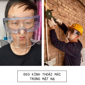 Mặt Nạ Bảo Vệ Cắt Mài Nhựa PP Chống Bụi Mảnh Vụn Bảo Hộ Mắt Cho Xây Dựng Sửa Chữa Công Nghiệp
