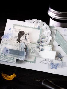 Tearable Hollow Frame Sticky Notes Book Light Retro Scrapbooking Base Background Paper Message Memo Transparent Design