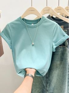 Summer Short Sleeve T-Shirt Womens Basic Style Casual Sweet And Spicy Dopaamine Straight Cut Base Layer Short T-Shirt