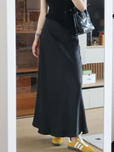 Váy Đuôi Cá Acetate Cạp Cao Dài Vừa Phải Thời Trang Xuân Thu Mới Cho Nữ Cỡ Lớn Váy Công Sở Chữ a Màu Trơn