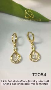 Khuyên Tai Nữ Dạng Hoa Đá T2084 T2085 T2086 T2087 Bông Tai Dáng Dài