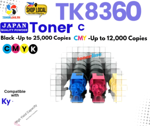 TK8360 TK-8360 KCMY Toner Cartridge For Kyocera TASKalfa 2554ci 2554ciG VFM501i TK-8360K TK-8360C