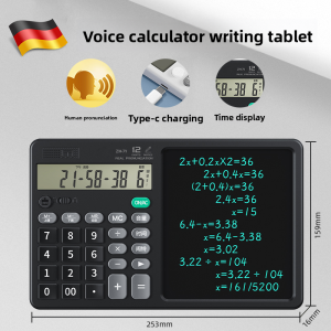MONLEYTA | German Smart Calculator With LCD Writing Board Draft Accounting Multifunctional Dual Power Source For Primary And Secondary School Students