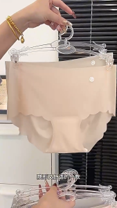 M&S Japanese Summer Breathable Ultra-thin Solid Color Mulberry Silk Crotch Ice Silk Quick Drying Mid Waist Womens Underwear