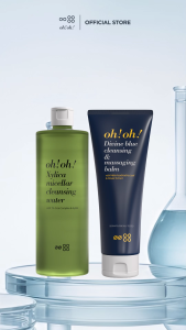 Bộ đôi làm sạch kép oh!oh! Xylica Micellar Cleansing Water 500ml & oh!oh! Divine Blue Cleansing & Massaging Balm 150ml