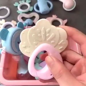 【READY STOCK】6pcs/8pcs/14pcs Baby Teether Toys Soft Cute Rubber Rattle Hanging Toys Set Playset for Newborn Infant Early Learning Education