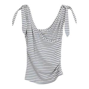 YUEZHONGWEI | French Style Asymmetric Shoulder Slim Fit Striped Short Sleeve T-Shirt Women Summer Design Unique Baring Shoulder Top