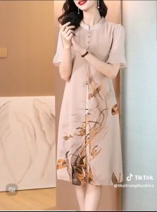 Váy Đầm Trung Niên Nữ Đi Tiệc Mặc Lễ Tết... Cho Mẹ Kiểu Dáng Sang Trọng Thanh Lịch Form Thoải Mái