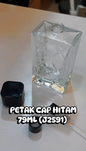 [ 1 PCS ] BOTOL KOSONG MINYAK WANGI 79ML PETAK CAP HITAM PRESS ( J2591 )