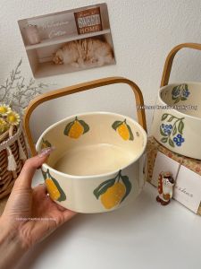 Retro Ceramic Fruit Basket Storage Bowl Aesthetic Gift